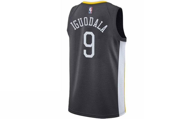 Men’s Nike NBA Stripe Alphabet Printing Basketball Jersey/Vest SW Fan Edition Golden State Warriors No. 9 Coal Black 877205-065