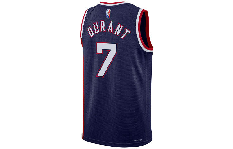 Men’s Nike NBA 75 Anniversary Retro Basketball Jersey/Vest SW Fan Edition Brooklyn Nets Durant No. 7 Navy Blue DB4018-492