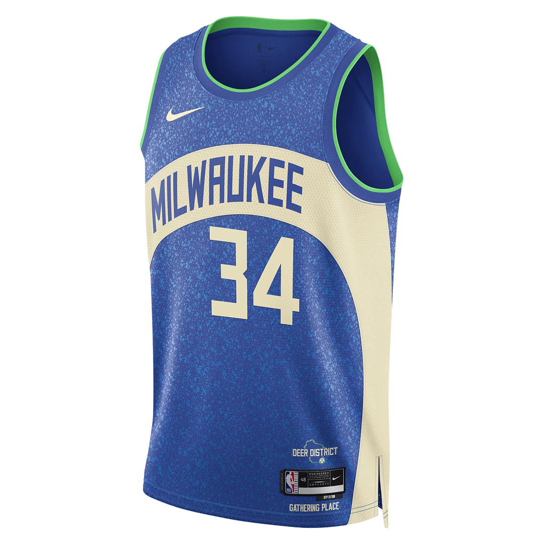 Nike Dri-FIT NBA Swingman Jersey 2023/24 City Edition ‘Milwaukee Bucks Giannis Antetokounmpo’ DX8509-407