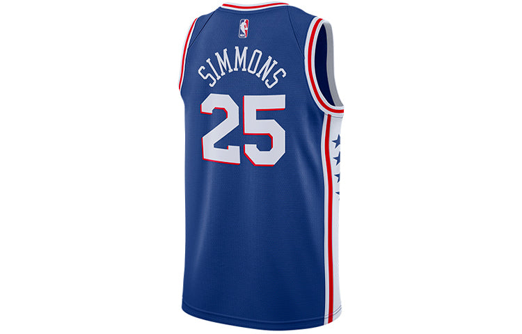 Nike NBA Dri-FIT Basketball Sports Vest Jersey SW Fan Edition Philadelphia 76ers Simmons 2 No. 5 Blue 904128-495