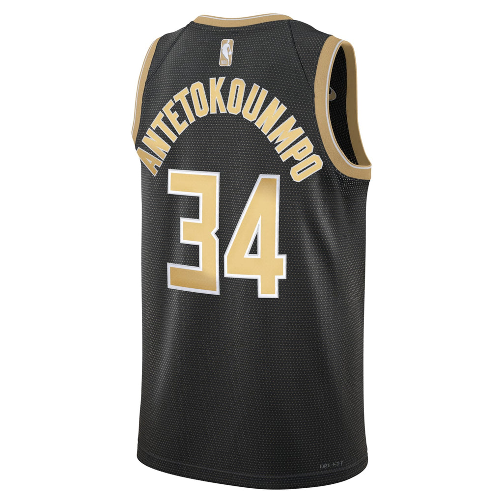 Nike Dri-FIT NBA Giannis Antetokounmpo Milwaukee Bucks 2024 Swingman Jersey ‘Black Gold’ FN5911-053