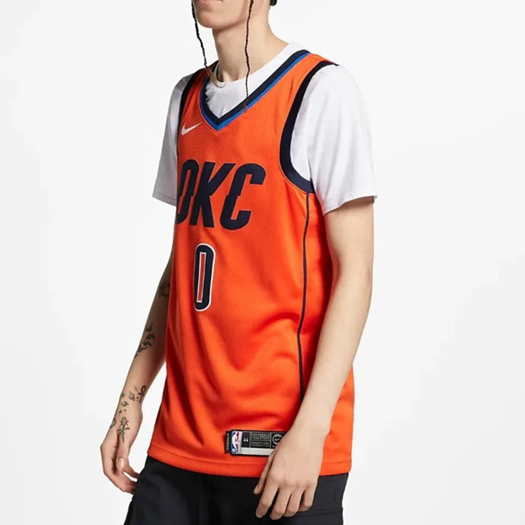 Nike Nba Earned Edition Sw Fans’ Version Of Men’s Orange Jersey BQ1171-891