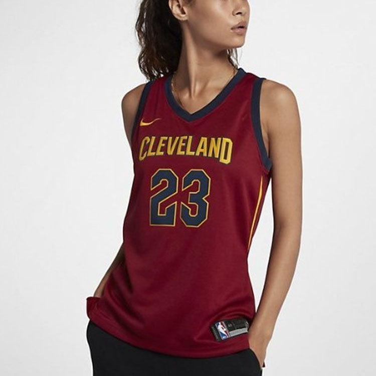 (WMNS) Nike NBA Lebron James Icon Edition Swingman Jersey Basketball Vest SW Fan Edition Cavaliers No. 23 Red 867018-677
