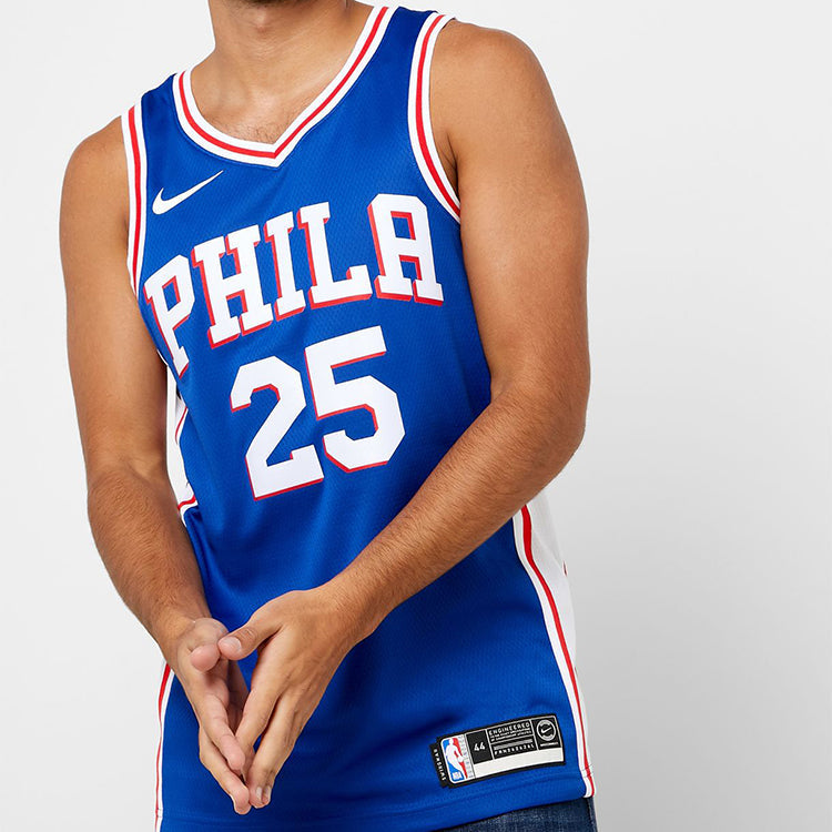 Nike NBA Retro Basketball Jersey/Vest SW Fan Edition Philadelphia 76ers Simmons 2 No. 5 Blue CJ7678-497