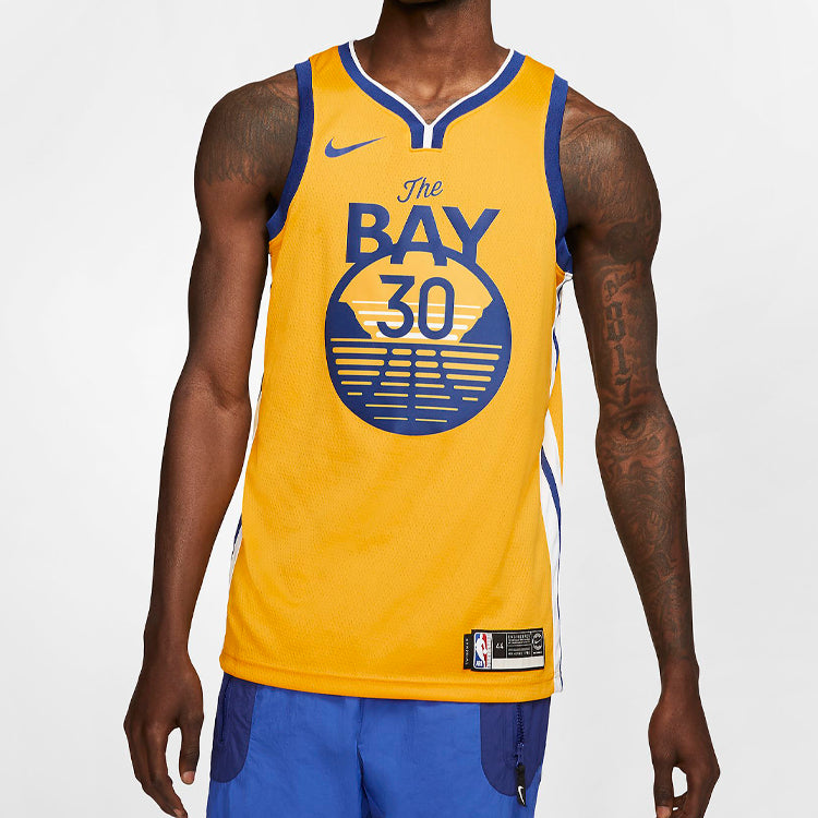Nike NBA Swingman Jersey SW golden state warriors stephen curry Yellow AT9799-731
