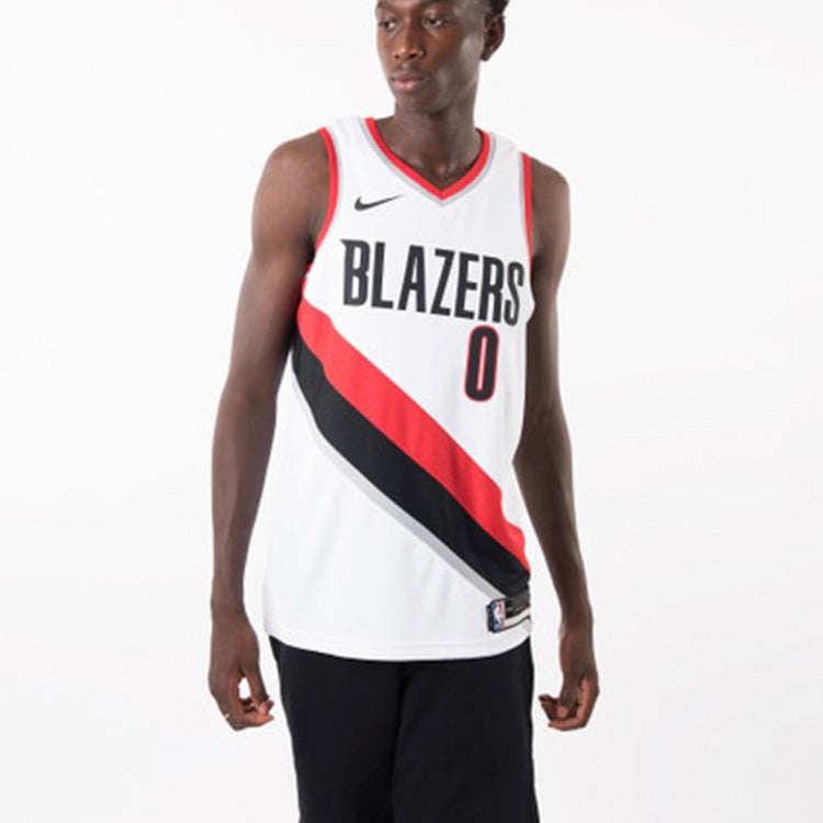 Damian Lillard Trail Blazers Association Edition Nike NBA Swingman Jersey ‘White Red Black’ 864445-100