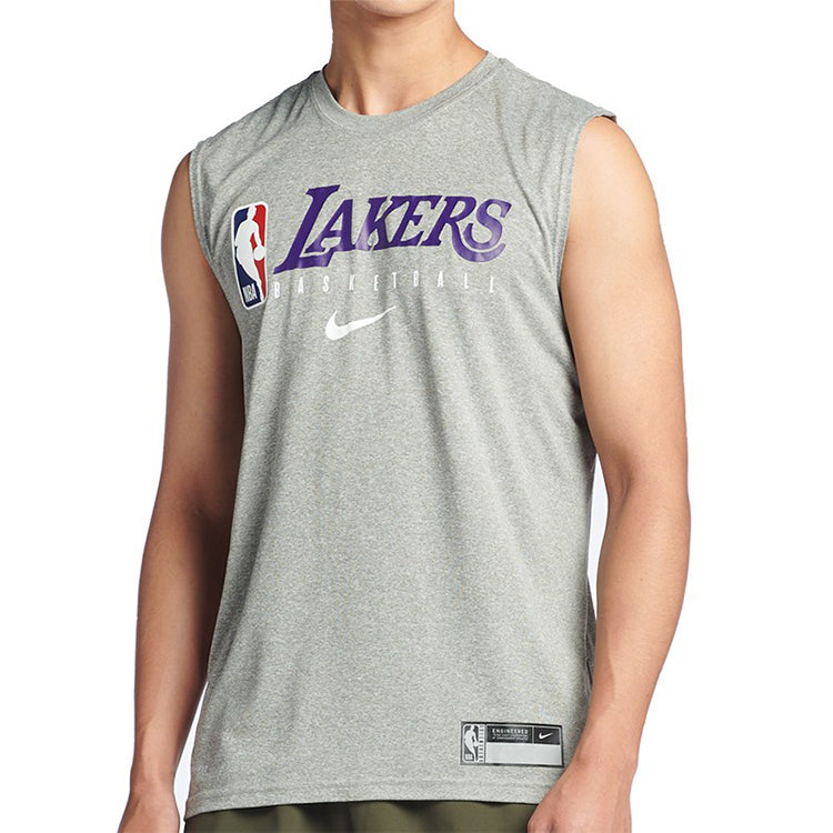 Nike NBA LA Lakers Basketball Sleeveless Jersey For Men Gray AT0629-063