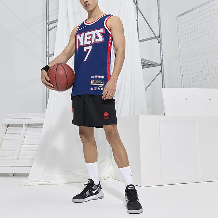 Men’s Nike NBA 75 Anniversary Retro Basketball Jersey/Vest SW Fan Edition Brooklyn Nets Durant No. 7 Navy Blue DB4018-492