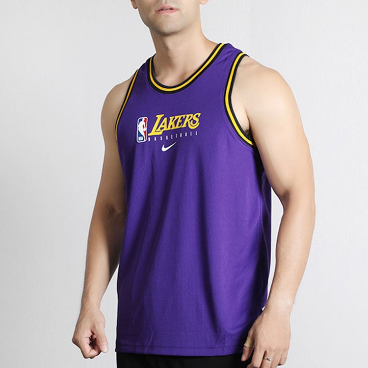 Nike NBA DRI-FIT Los Angeles Lakers Sports Basketball Jersey/Vest Purple BQ9344-504