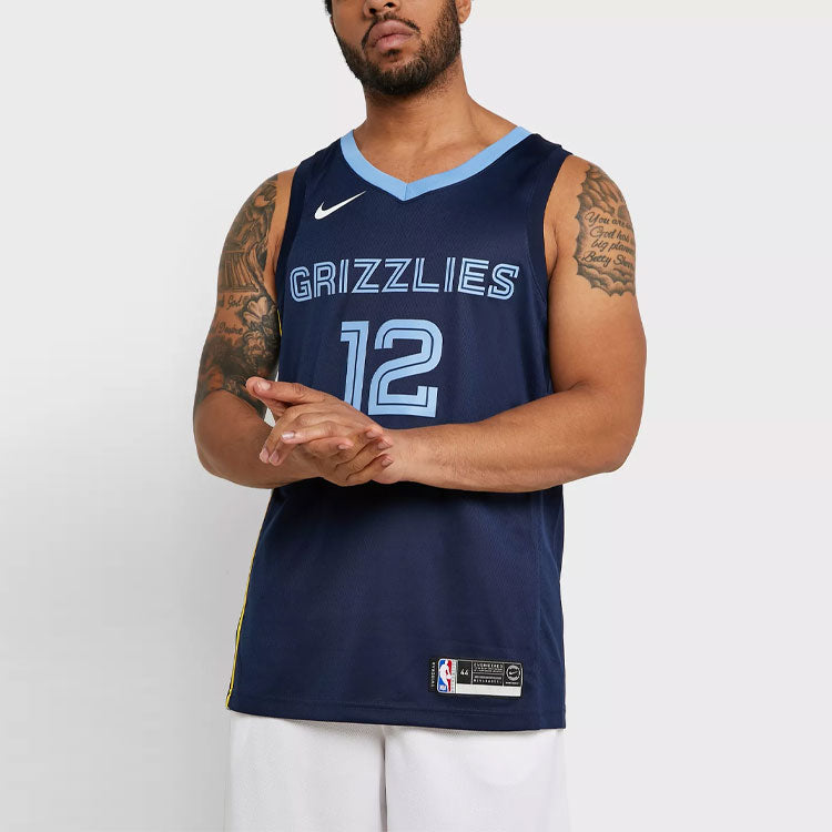 Nike NBA Team limited Jersey SW Fan Edition Gray Memphis Grizzlies Morant No. 12 Navy Blue Dark blue AA7095-426