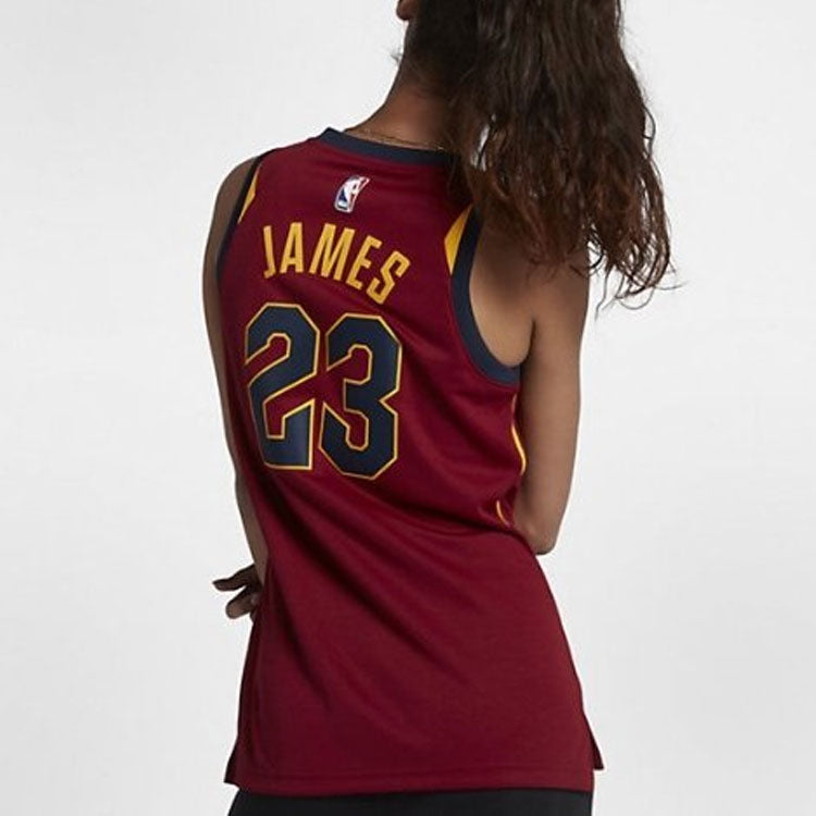 (WMNS) Nike NBA Lebron James Icon Edition Swingman Jersey Basketball Vest SW Fan Edition Cavaliers No. 23 Red 867018-677