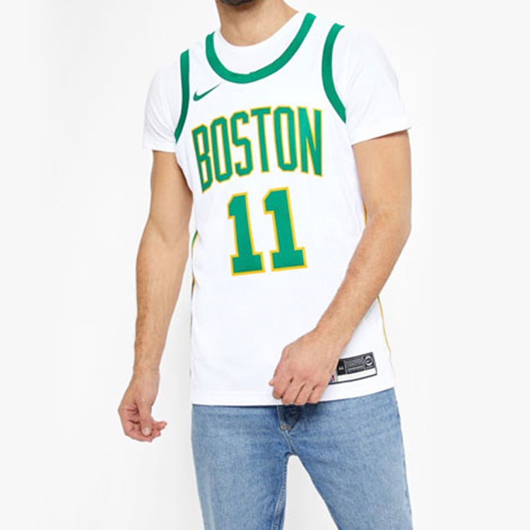 Nike NBA 18-19 Kyrie Irving Basketball Jersey ‘White Green’ AJ4596-101