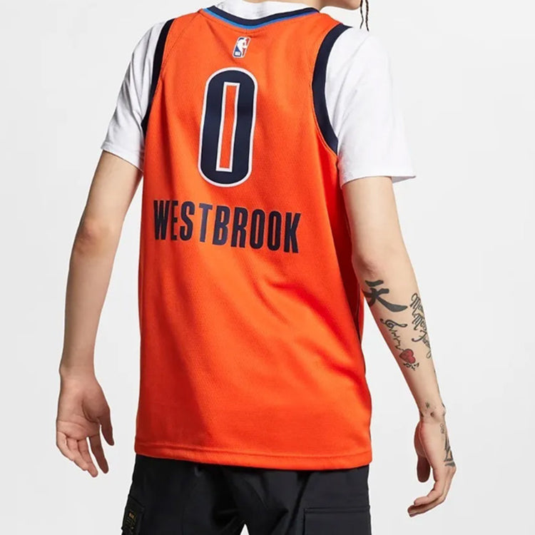 Nike Nba Earned Edition Sw Fans’ Version Of Men’s Orange Jersey BQ1171-891