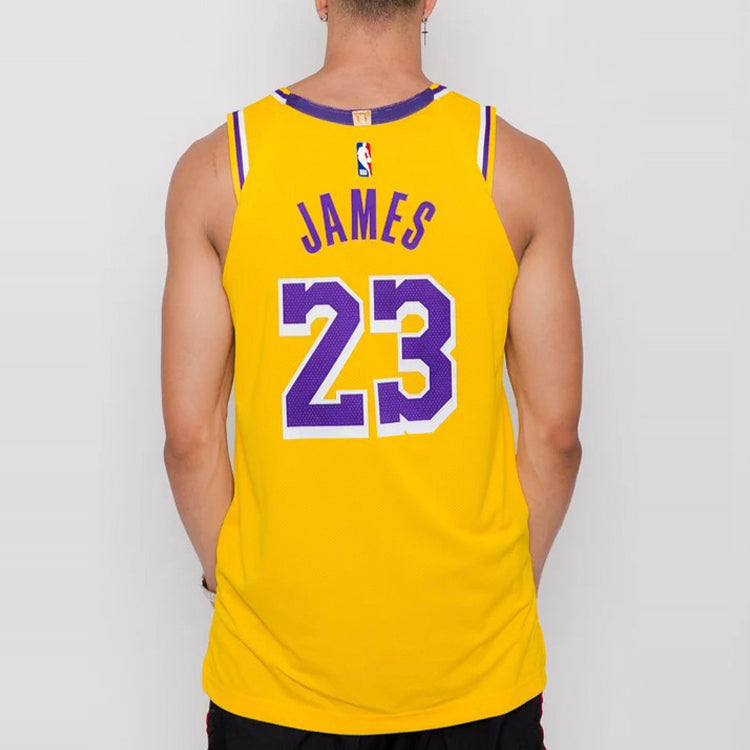 Nike NBA AU Player Edition lakers LeBron James Connected Jersey Sports Basketball Yellow AA7265-735
