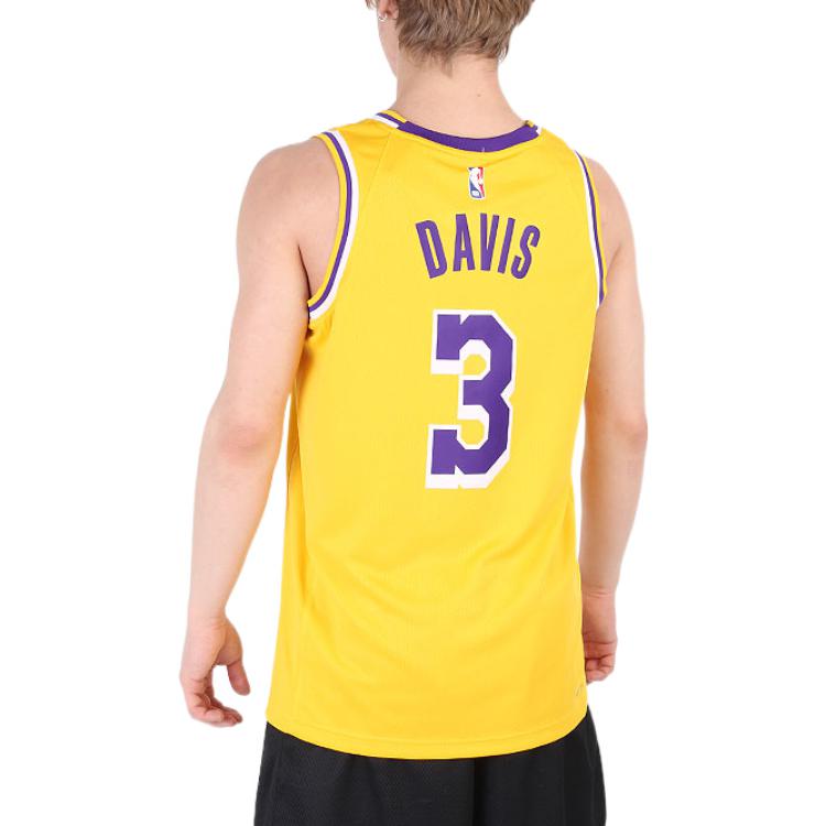 Nike NBA Sports Basketball Jersey/Vest SW Fan Edition 20 Season Los Angeles Lakers Davis No. 3 Yellow CW3669-728