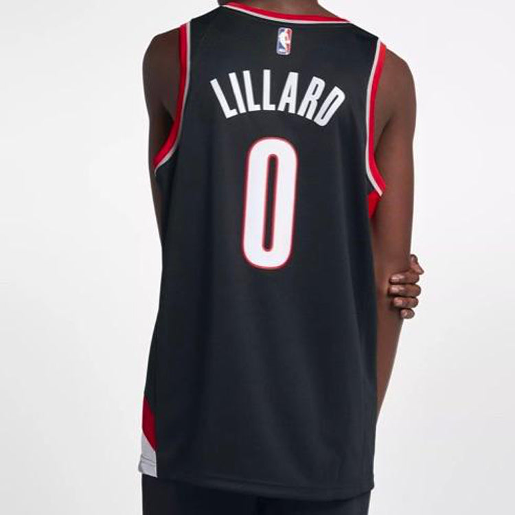 Nike NBA Damian Lillard Icon Edition Swingman Jersey ‘Red Black’ 864505-010