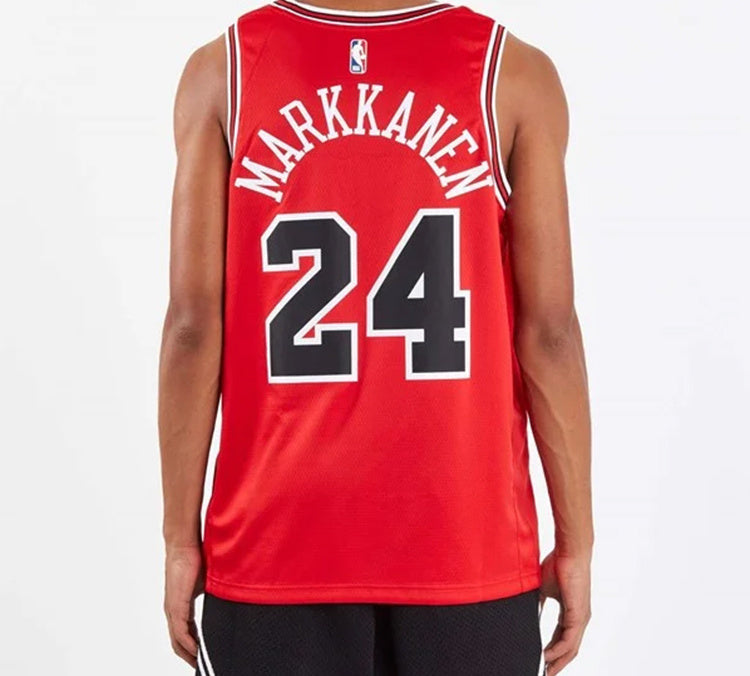 Nike NBA Basketball Jersey SW Fan Edition Chicago Bulls Markkanen 24 Red 864465-664