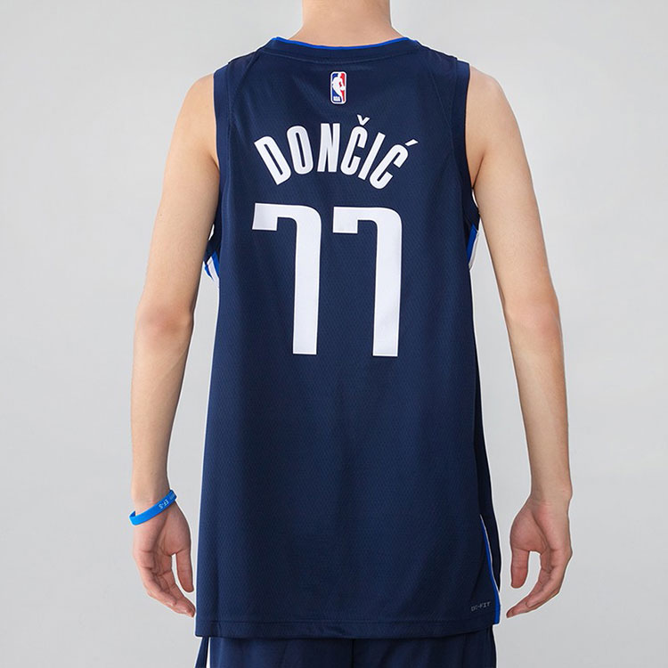 Nike NBA Basketball Jersey SW Fan Edition 20-21 Season Dallas Mavericks Doncic No. 77 Navy Blue Dark blue CV9474-421
