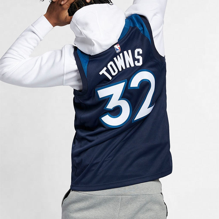 Nike NBA Towns Timberwolves 3 2 Fan Edition Basketball Jersey/Vest Navy Blue Dark blue 864491-420