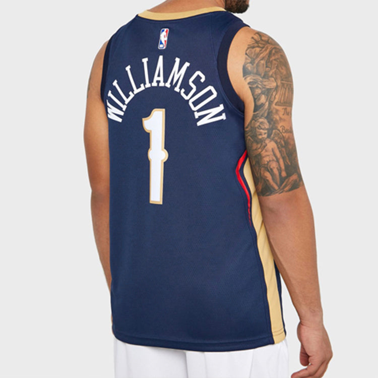 Nike NBA Zion Williamson Basketball Sports Jersey SW Fan Edition New Orleans Pelicans 1 Navy Blue Dark blue 864493-427