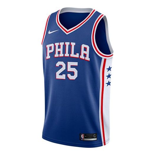 Nike NBA Dri-FIT Basketball Sports Vest Jersey SW Fan Edition Philadelphia 76ers Simmons 2 No. 5 Blue 904128-495