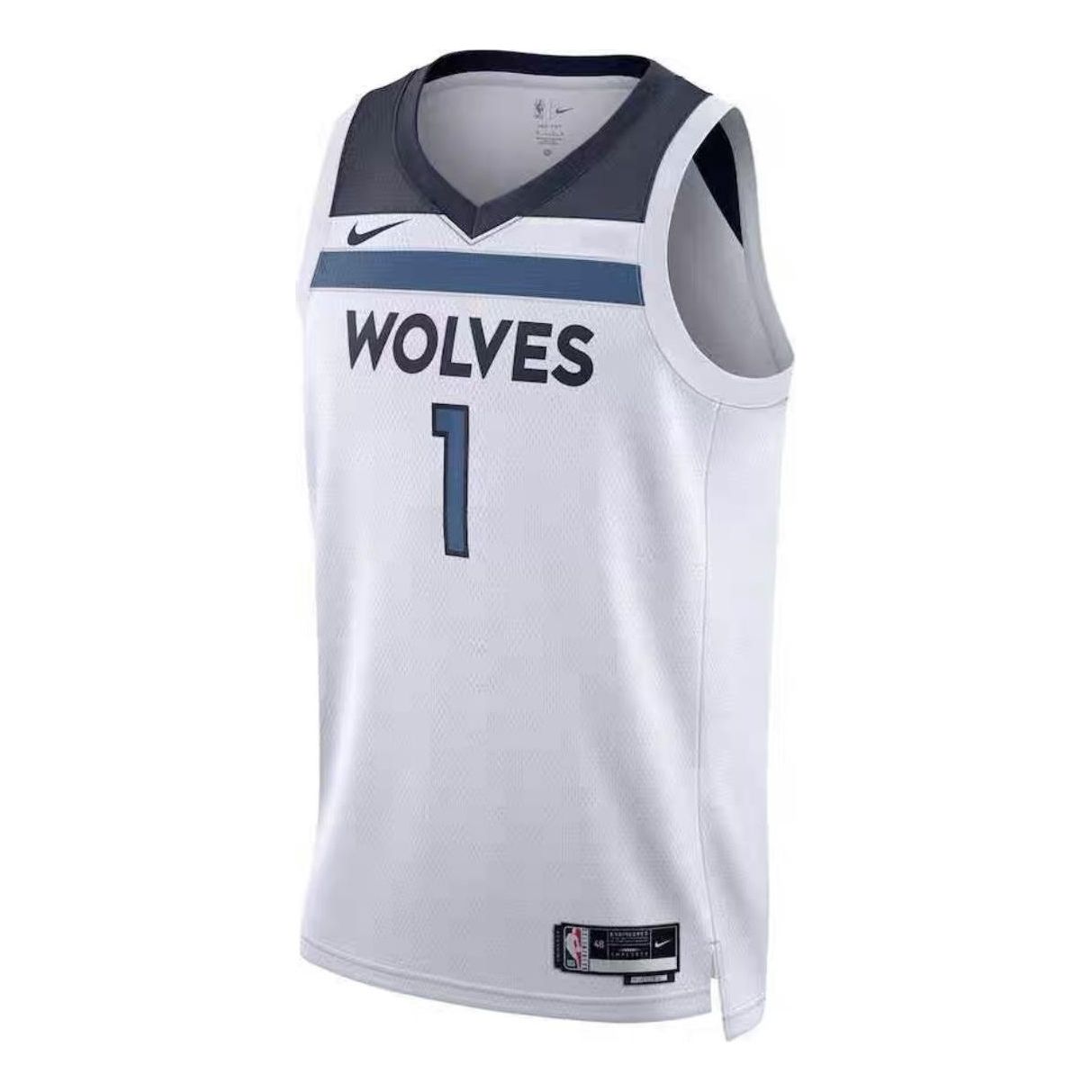 Nike Dri-Fit NBA Minnesota Timberwolves Association Edition 22-23 Jersey ‘White Black’ DN2085-106