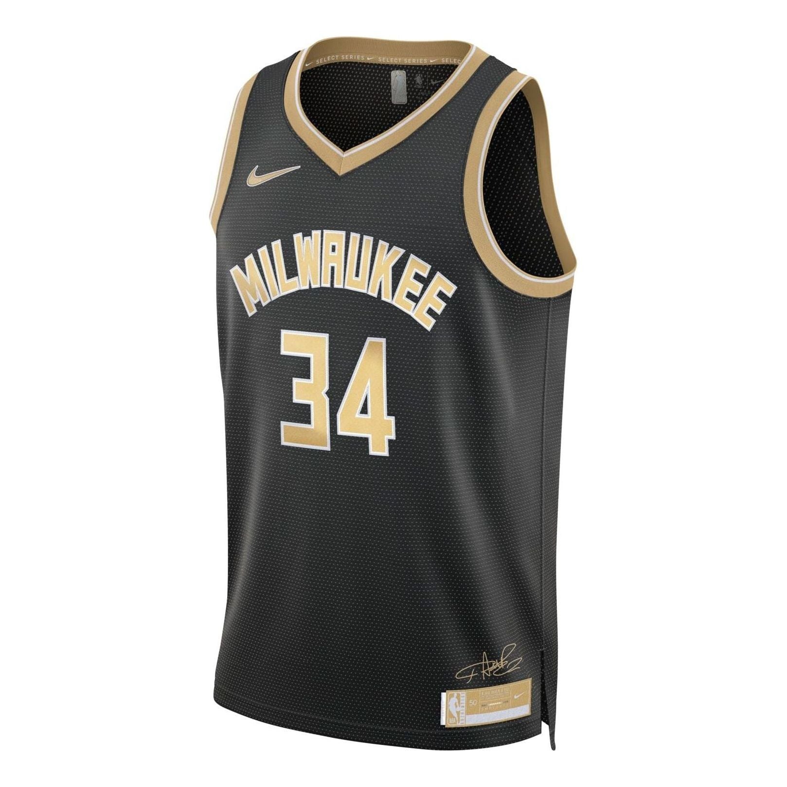 Nike Dri-FIT NBA Giannis Antetokounmpo Milwaukee Bucks 2024 Swingman Jersey ‘Black Gold’ FN5911-053