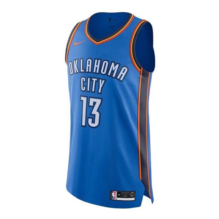 Nike NBA Contrasting Colors Basketball Jersey Thunder 13 Navy Blue 863033-404