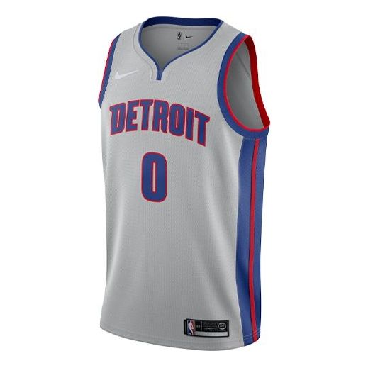 Men’s Nike NBA Retro Basketball Jersey/Vest SW Fan Edition Detroit Pistons No. 0 Gray 877204-007
