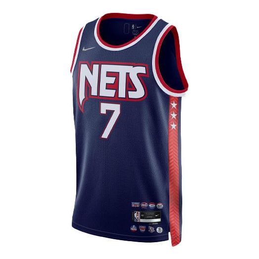 Men’s Nike NBA 75 Anniversary Retro Basketball Jersey/Vest SW Fan Edition Brooklyn Nets Durant No. 7 Navy Blue DB4018-492