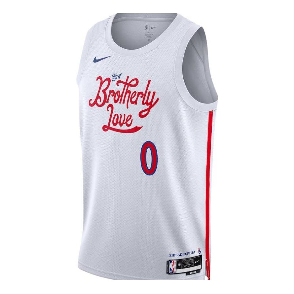 Nike x NBA Philadelphia 76ers Tyrese Maxey Jerseys ‘White’ DO9606-105