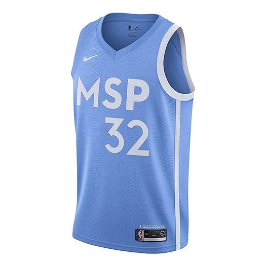 Nike NBA Sports Basketball Jersey SW City Version Minnesota Timberwolves Downs 3 2 Sky Blue AV4654-449