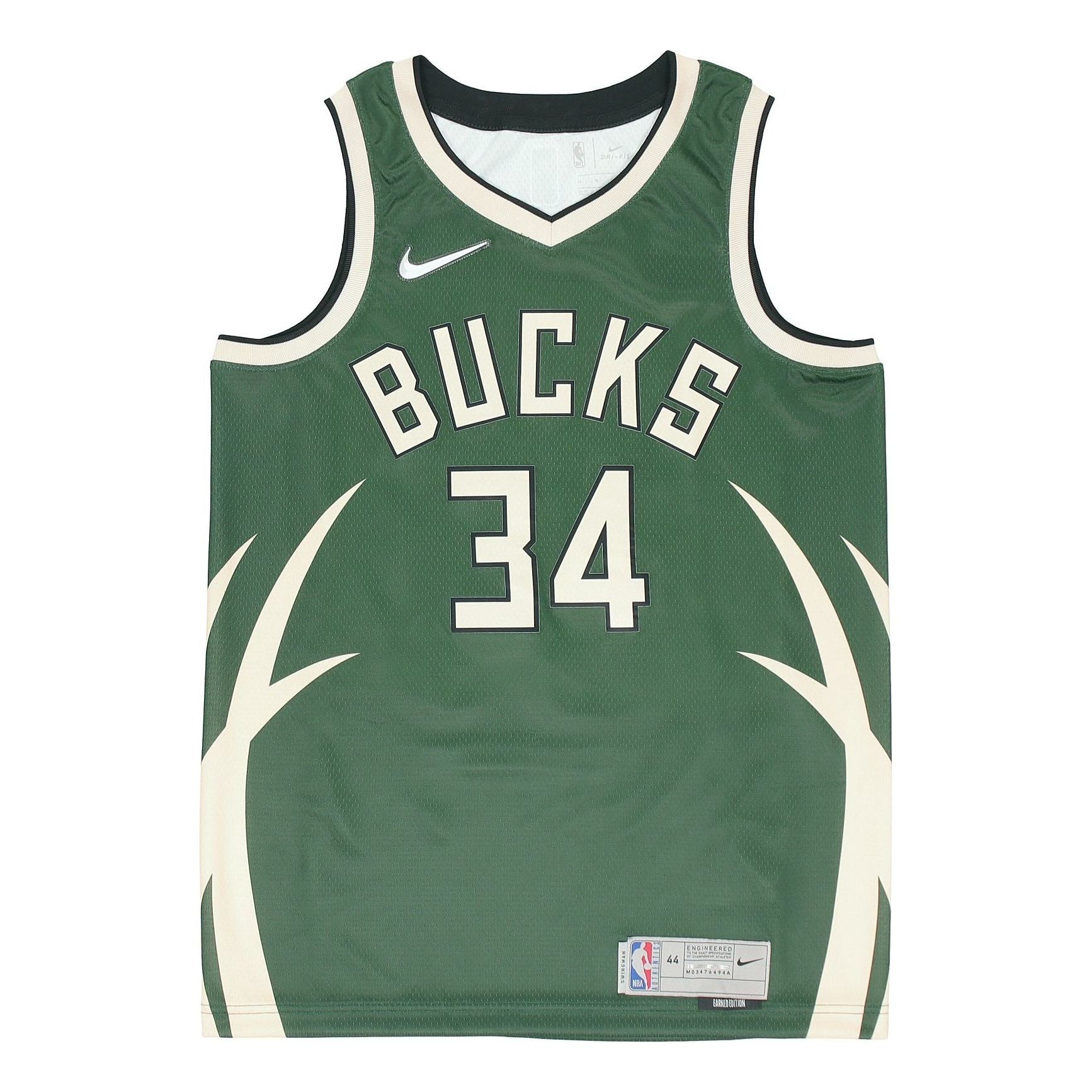 Nike NBA Retro Basketball Jersey/Vest SW Fan Edition Milwaukee Bucks Alphabet 34 Green Army green CN9939-323